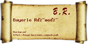 Bayerle Rómeó névjegykártya